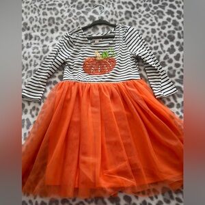 Striped Pumpkin Tutu Dress for Kids